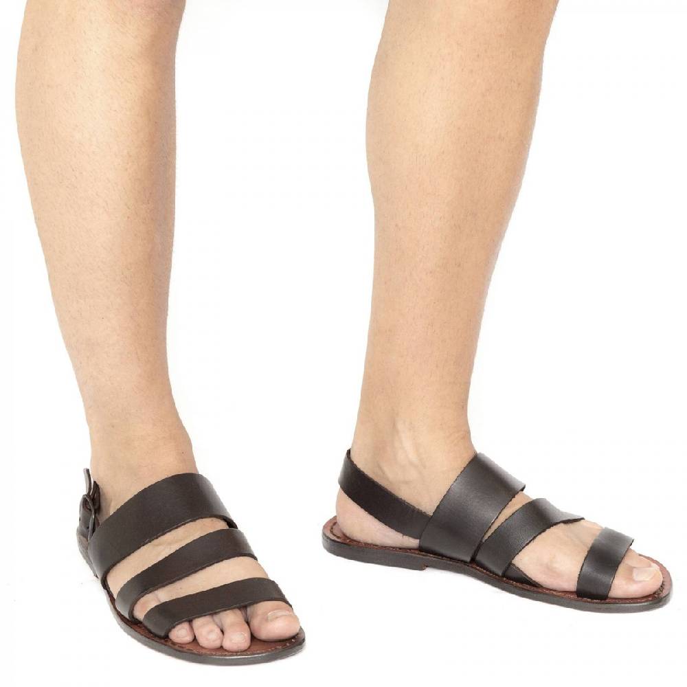 Lartigiano Del Cuoio Sandalo Francescano In Cuoio Testa Di Moro Da Uomo