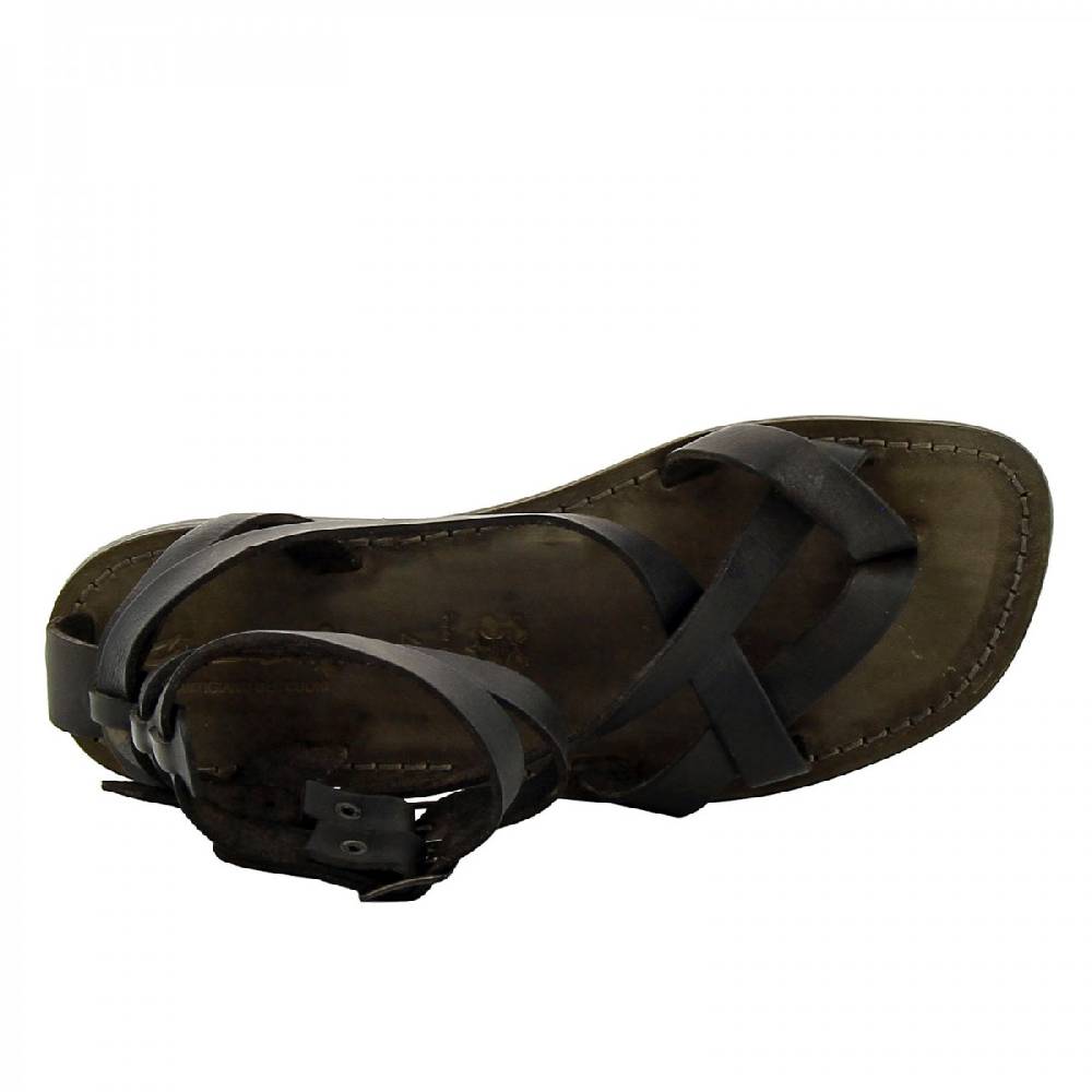 Lartigiano Del Cuoio Sandalo Gladiatore Uomo In Pelle Nero