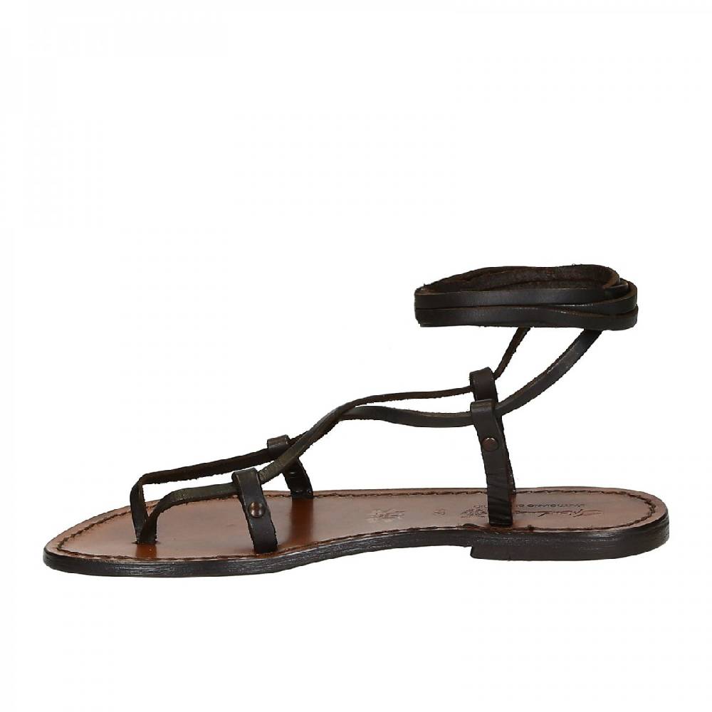 Lartigiano Del Cuoio Scarpe A Schiava Fatte A Mano In Pelle Testa Di Moro