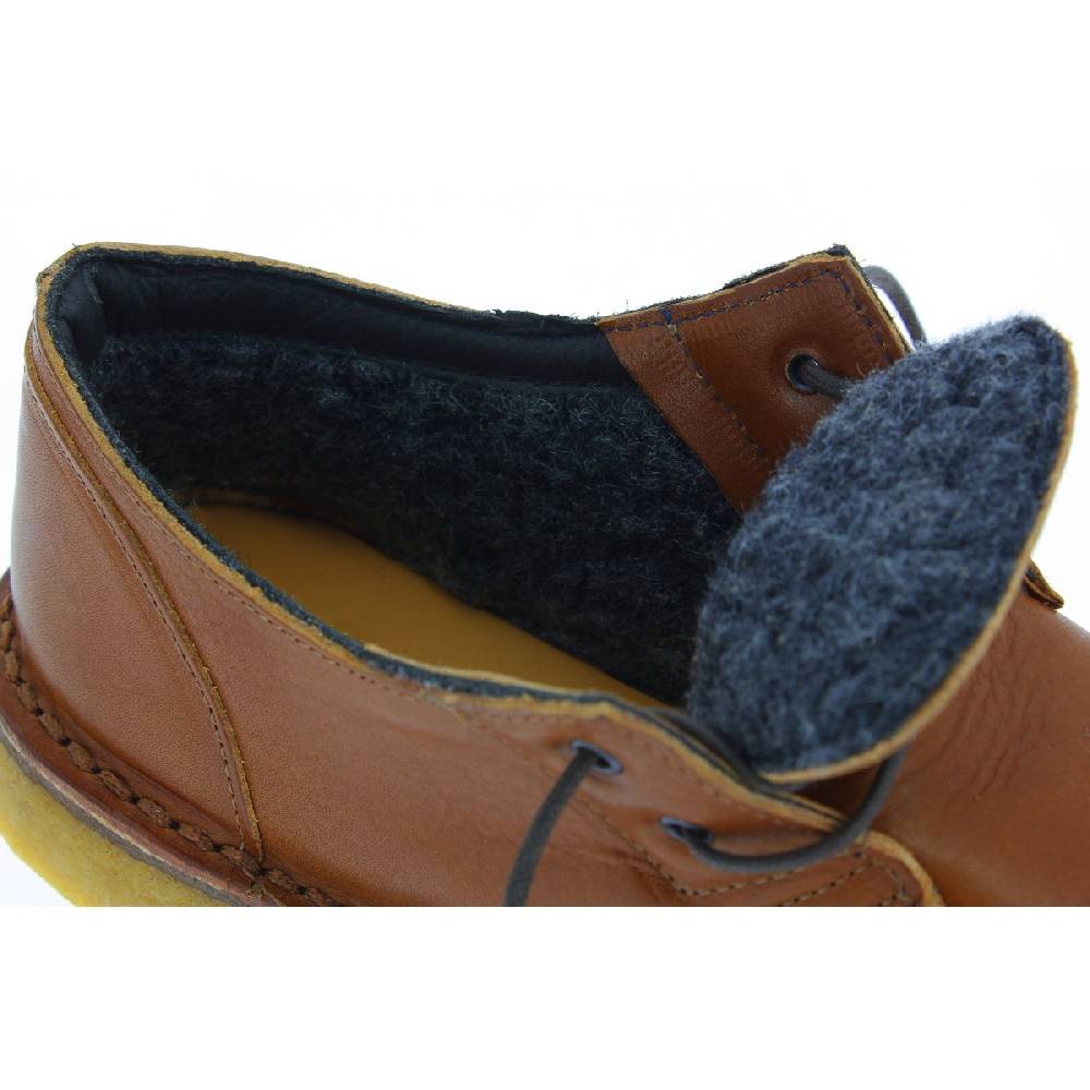 Lartigiano Del Cuoio Scarpe Basse Da Donna In Pelle Marrone Fodera Invernale