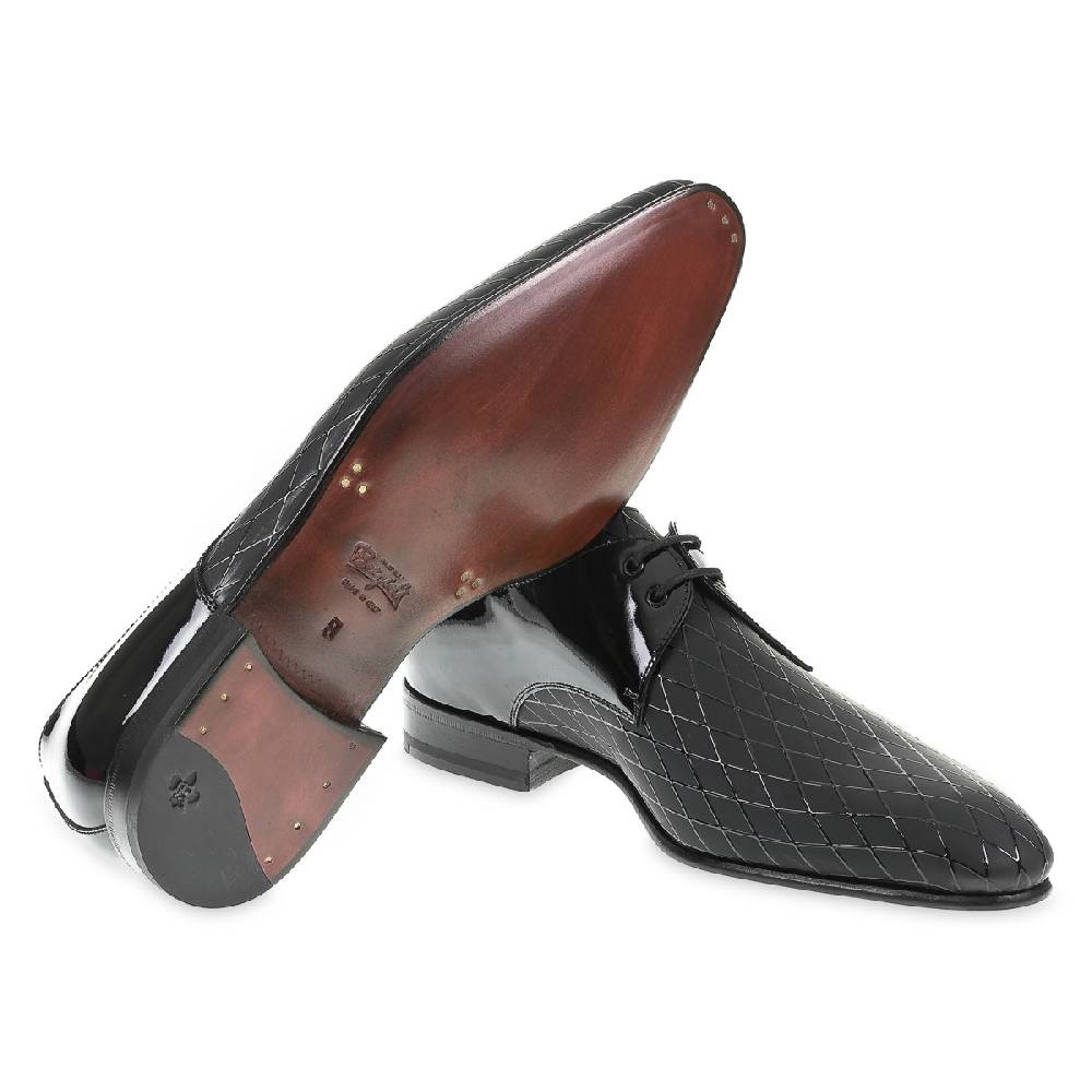 Lartigiano Del Cuoio Scarpe Da Cerimonia In Vernice Stampata Diamond - Fratelli Borgioli - Artigianalità Italiana