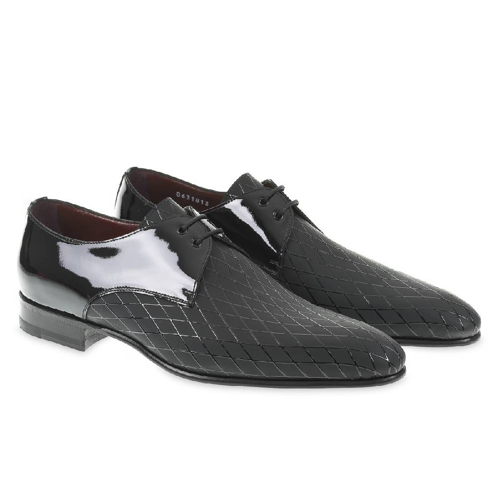 Lartigiano Del Cuoio Scarpe da cerimonia in Vernice Stampata Diamond - Fratelli Borgioli - Artigianalità Italiana