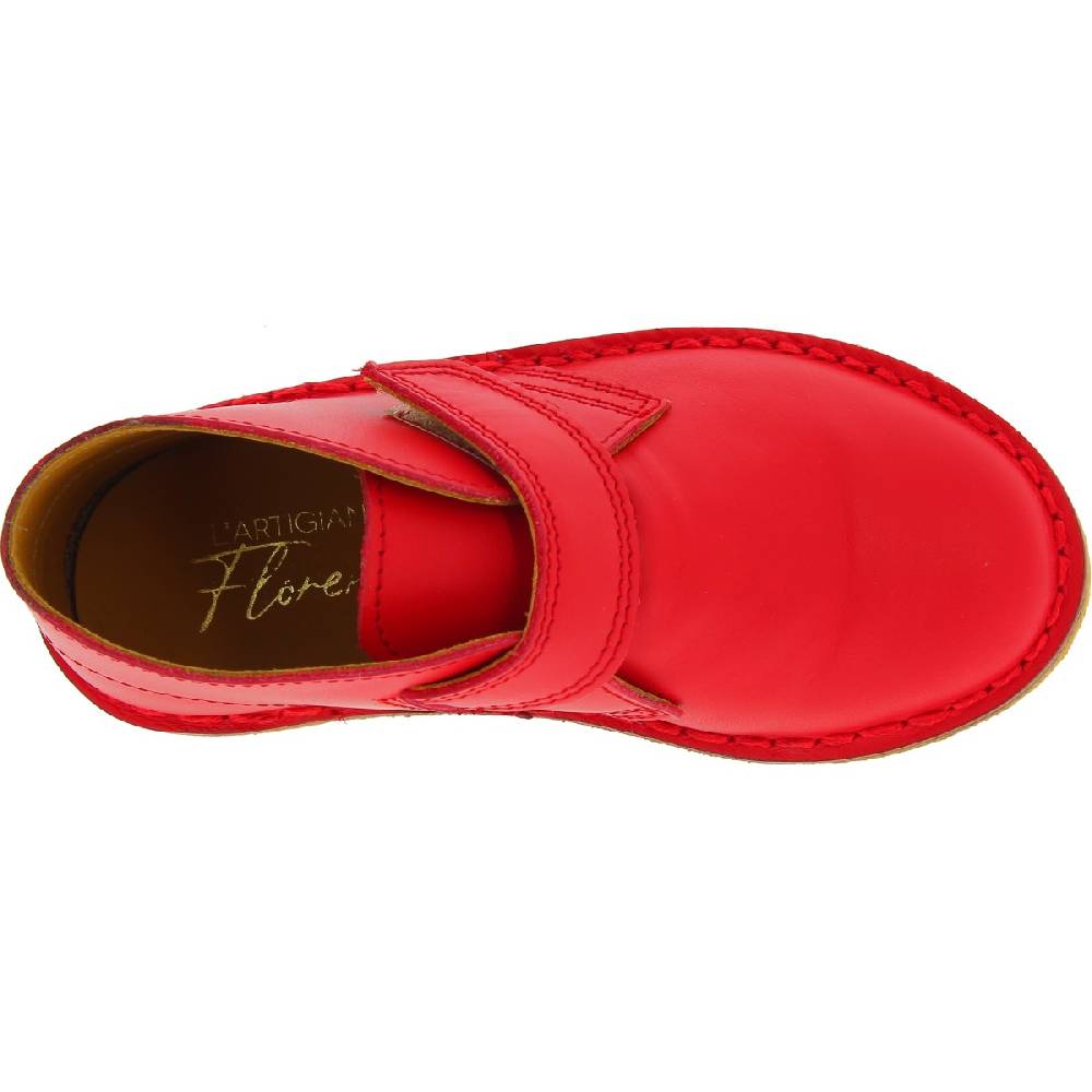 Lartigiano Del Cuoio Scarponcini Bambino Bambina In Pelle Rossa Fatti A Mano In Italia