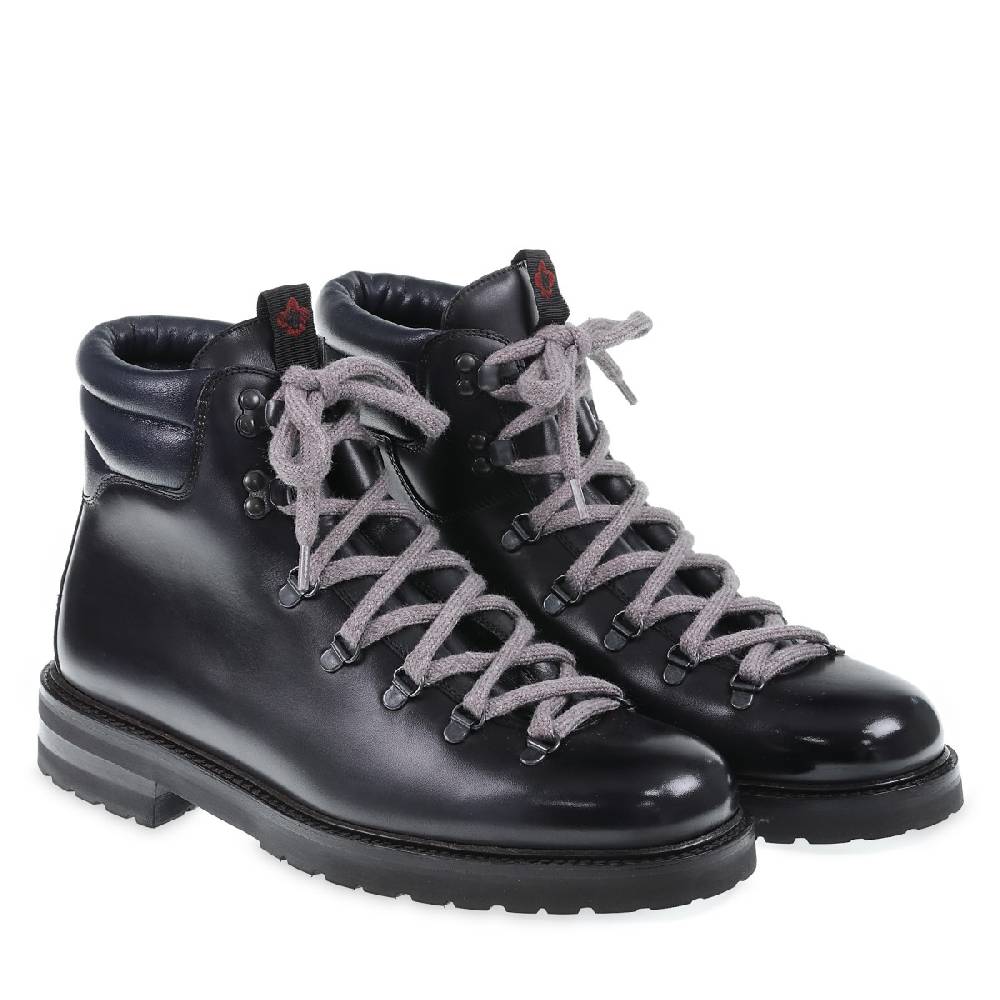 Lartigiano Del Cuoio Scarponcino Invernale in pelle blu scuro - Fratelli Borgioli - Artigianalità Italiana