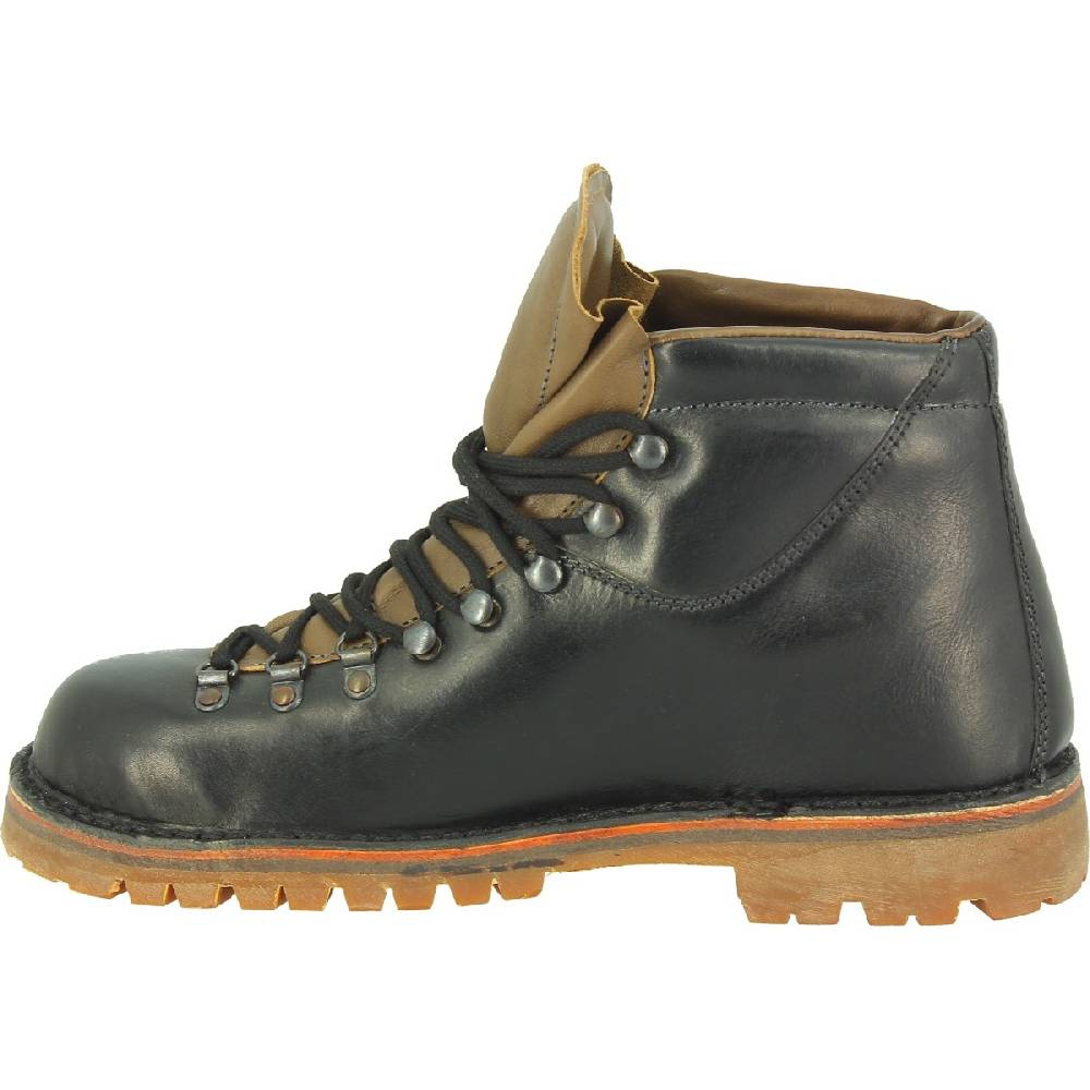 Lartigiano Del Cuoio Scarpone Da Montagna In Pelle Nera Conciata Al Vegetale