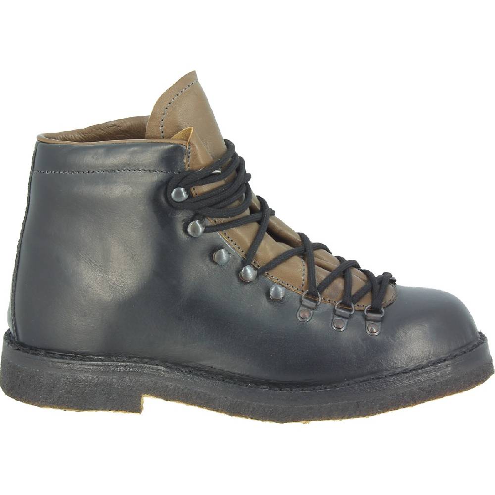 Lartigiano Del Cuoio Stivale Da Montagna Unisex Color Nero Con Suola In Caucciù