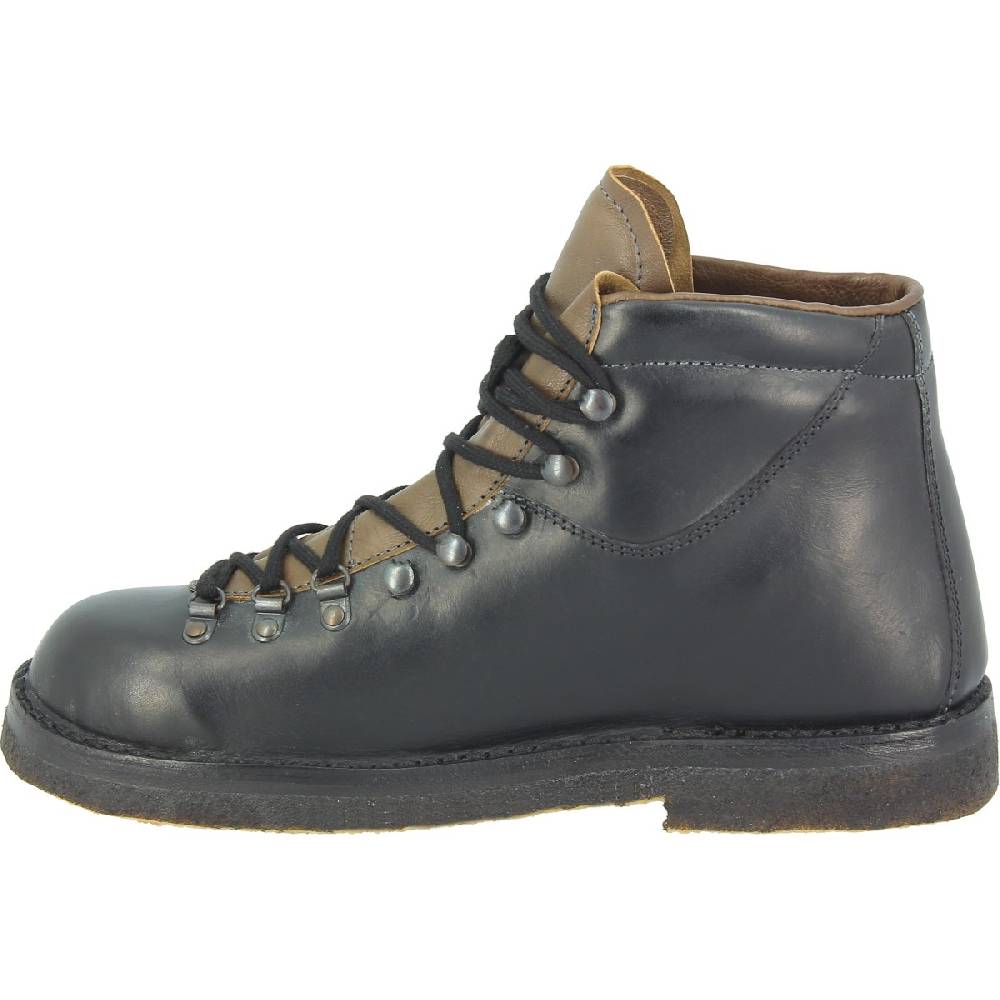 Lartigiano Del Cuoio Stivale Da Montagna Unisex Color Nero Con Suola In Caucciù