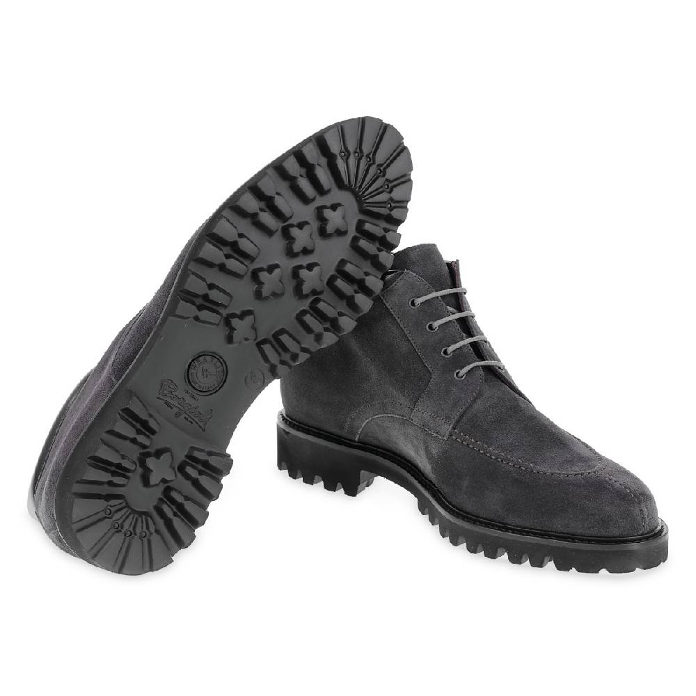 Lartigiano Del Cuoio Stivaletti Allacciati Da Uomo In Pelle Di Camoscio Grigio Fatti A Mano Da Fratelli Borgioli