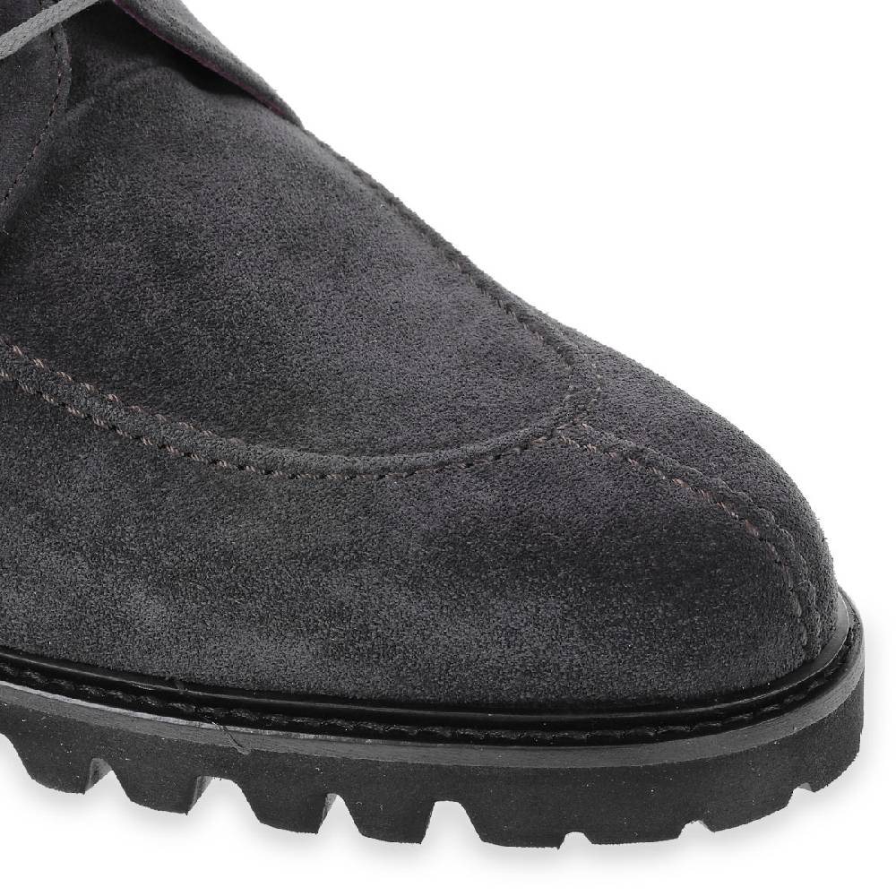 Lartigiano Del Cuoio Stivaletti Allacciati Da Uomo In Pelle Di Camoscio Grigio Fatti A Mano Da Fratelli Borgioli