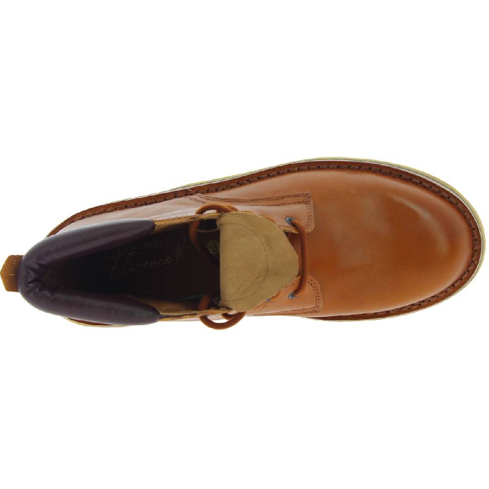 Lartigiano Del Cuoio Stivaletti Artigianali Uomo In Pelle Marrone Conciata Al Vegetale