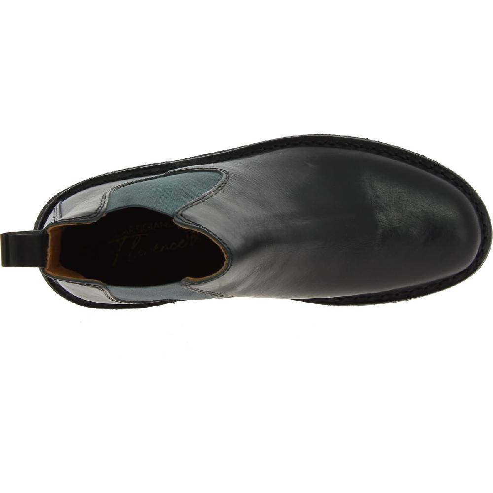 Lartigiano Del Cuoio Stivaletti Chelsea Donna In Pelle Nera E Suola In Para Artigianali