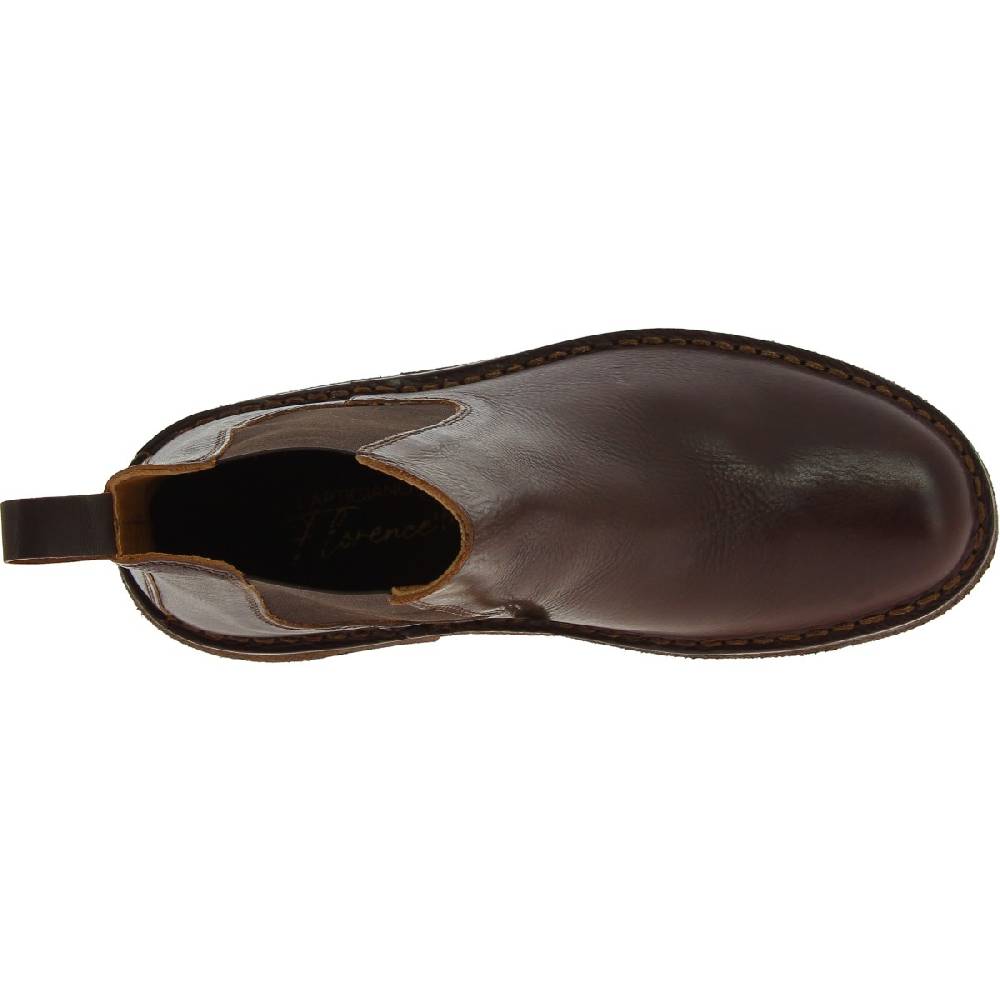 Lartigiano Del Cuoio Stivaletti Chelsea Donna In Pelle Testa Di Moro E Suola In Para Artigianali