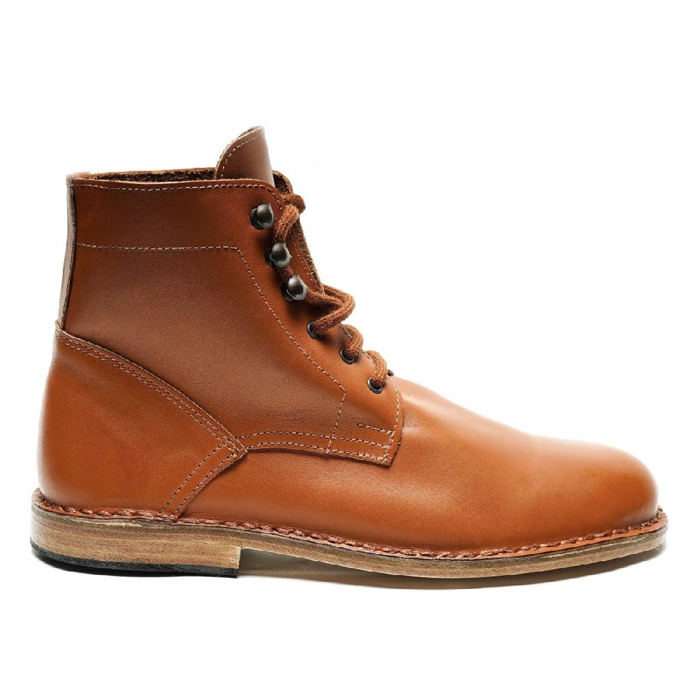 Lartigiano Del Cuoio Stivaletti Da Donna In Pelle Color Cuoio Fatte A Mano In Italia