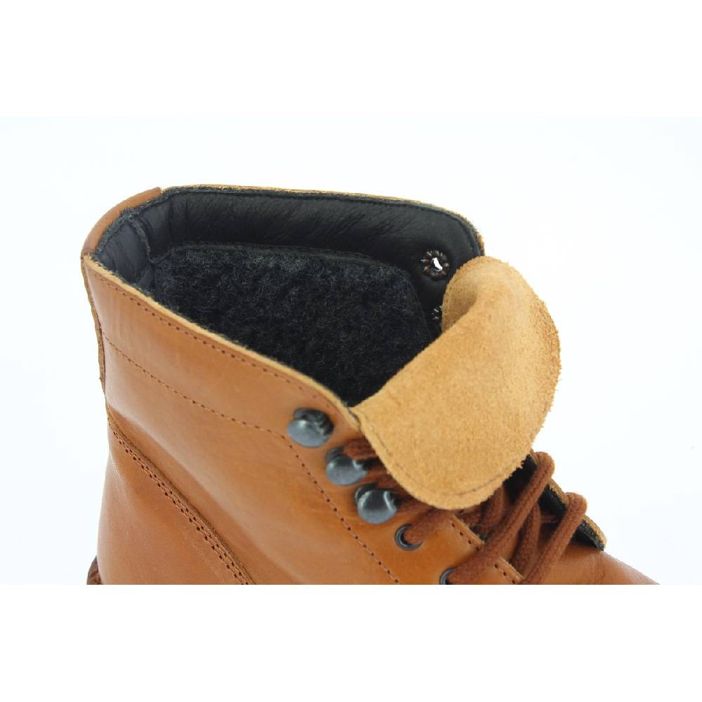 Lartigiano Del Cuoio Stivaletti Da Donna In Pelle Marrone Con Fodera Invernale