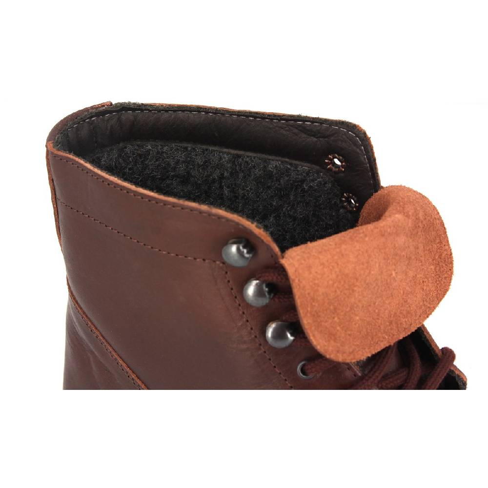 Lartigiano Del Cuoio Stivaletti Da Uomo In Pelle Testa Di Moro Con Fodera Invernale