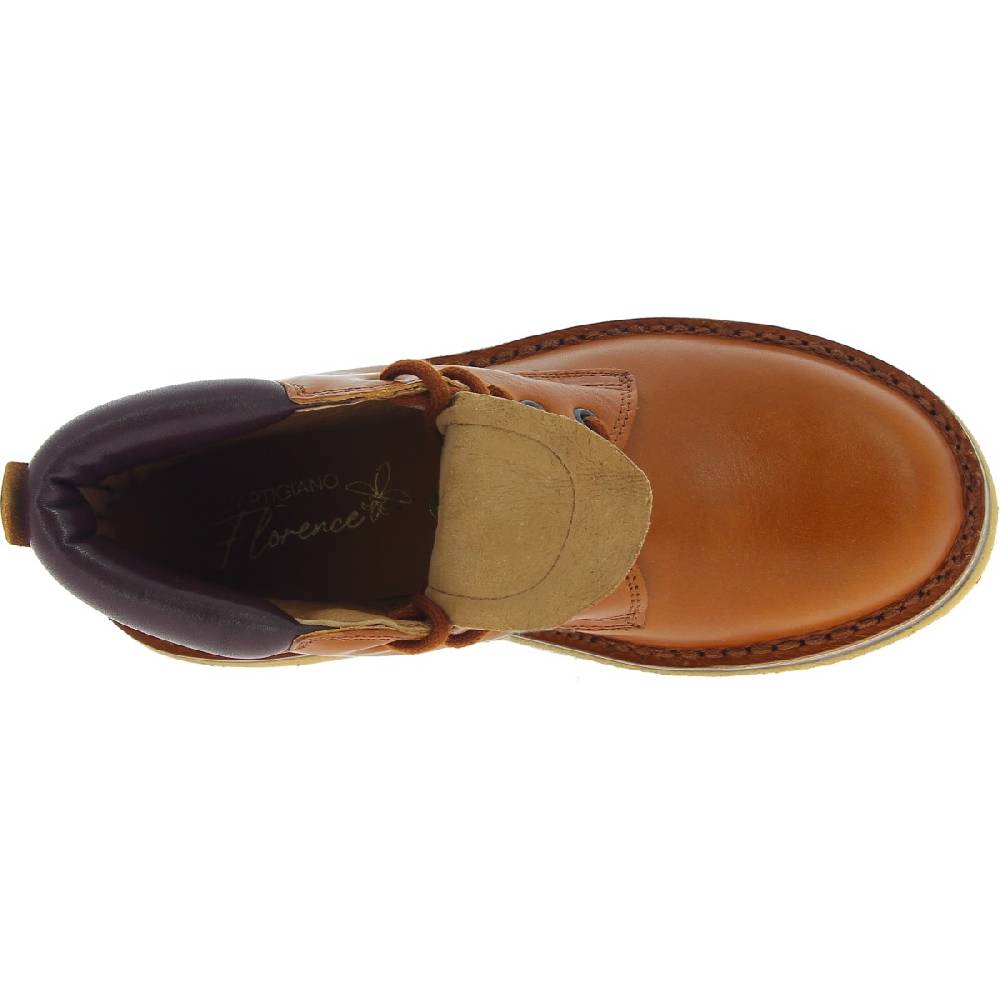 Lartigiano Del Cuoio Stivaletti Donna Artigianali In Pelle Marrone Conciata Al Vegetale