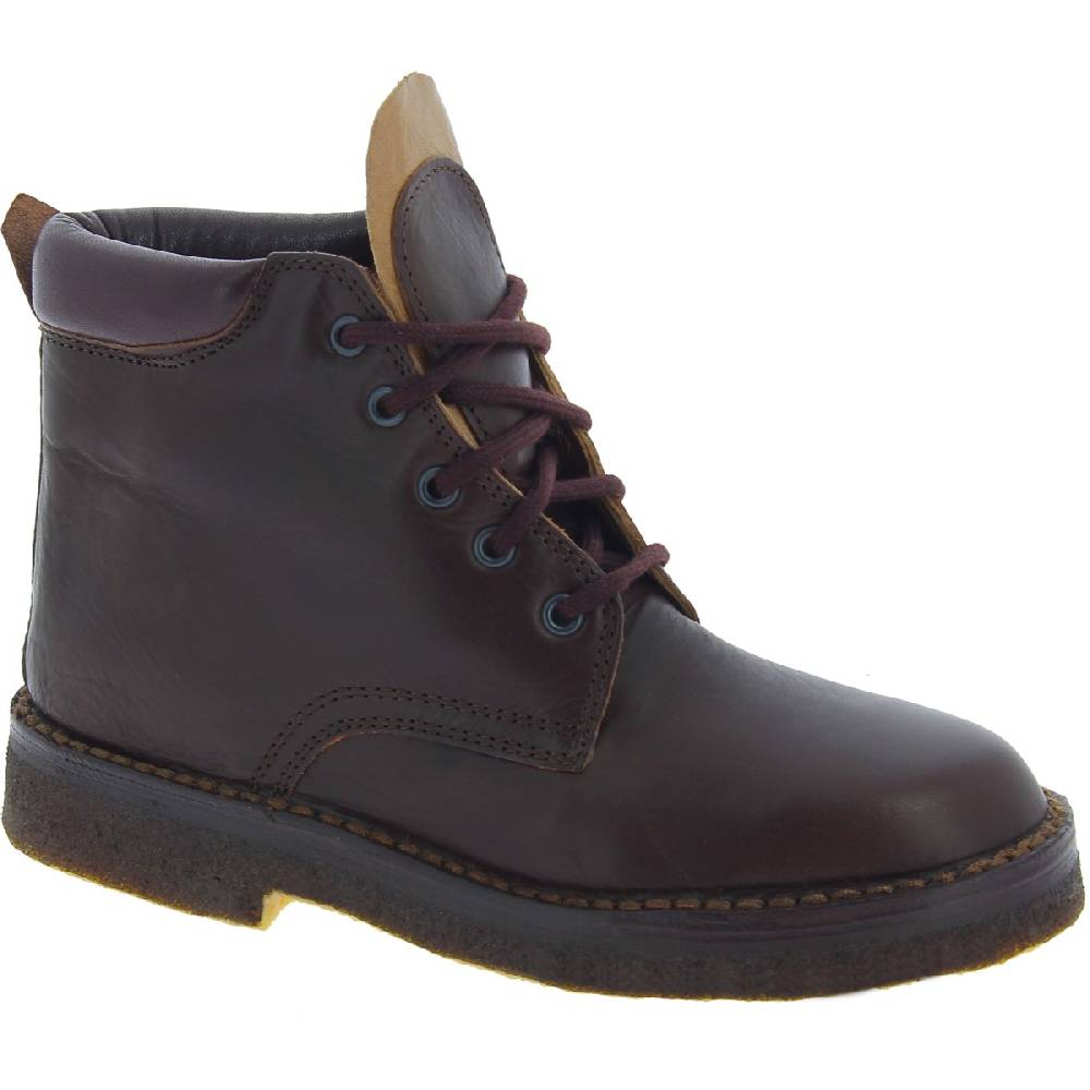 Lartigiano Del Cuoio Stivaletti donna artigianali in pelle marrone scuro conciata al vegetale