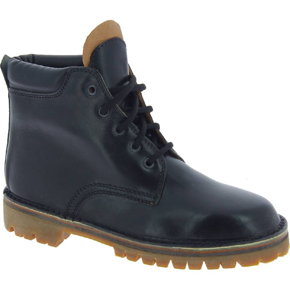 Lartigiano Del Cuoio Stivaletti donna artigianali in pelle nero con suola Vibram