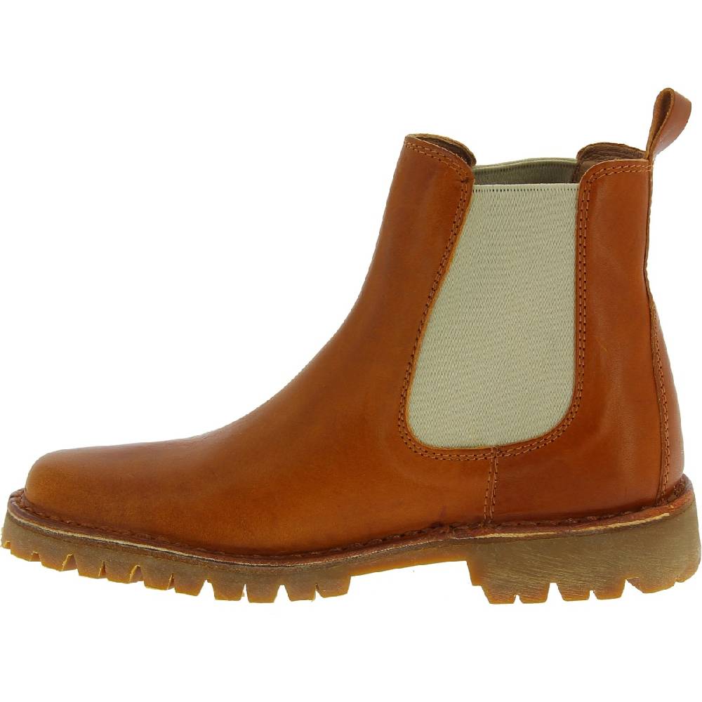 Lartigiano Del Cuoio Stivaletto Beatles Donna In Pelle Marrone E Suola Vibram