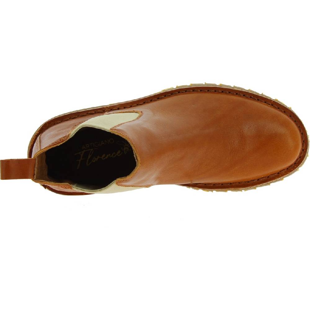 Lartigiano Del Cuoio Stivaletto Beatles Donna In Pelle Marrone E Suola Vibram