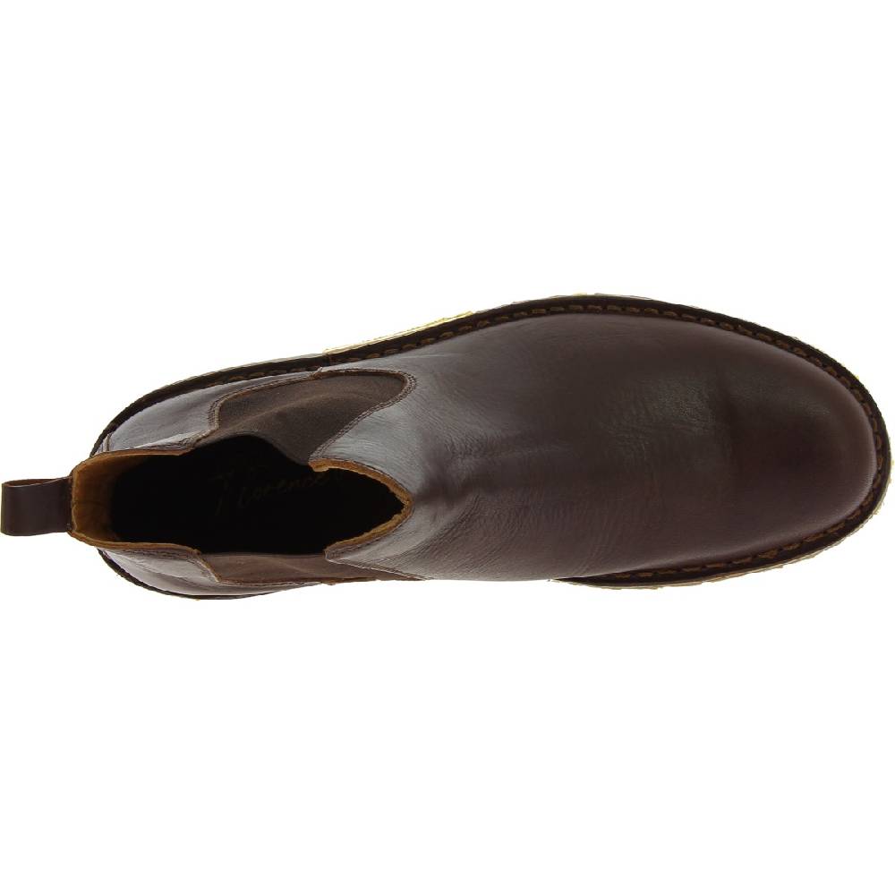 Lartigiano Del Cuoio Stivaletto Beatles In Pelle Marrone Scuro E Suola Vibram