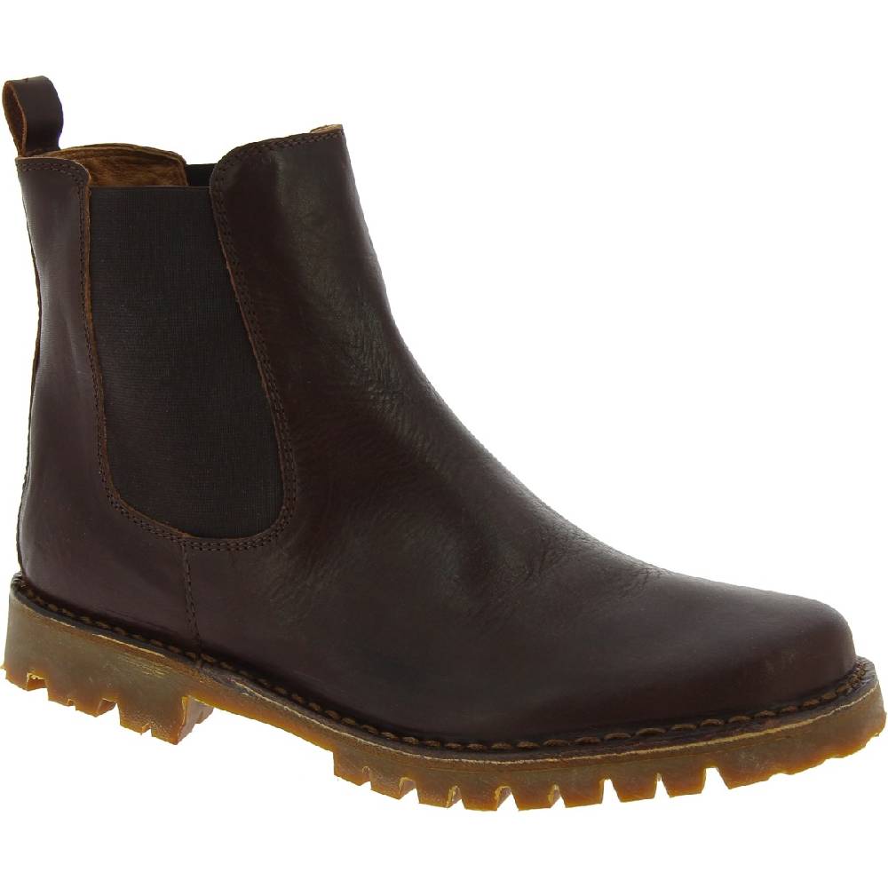 Lartigiano Del Cuoio Stivaletto beatles in pelle marrone scuro e suola Vibram