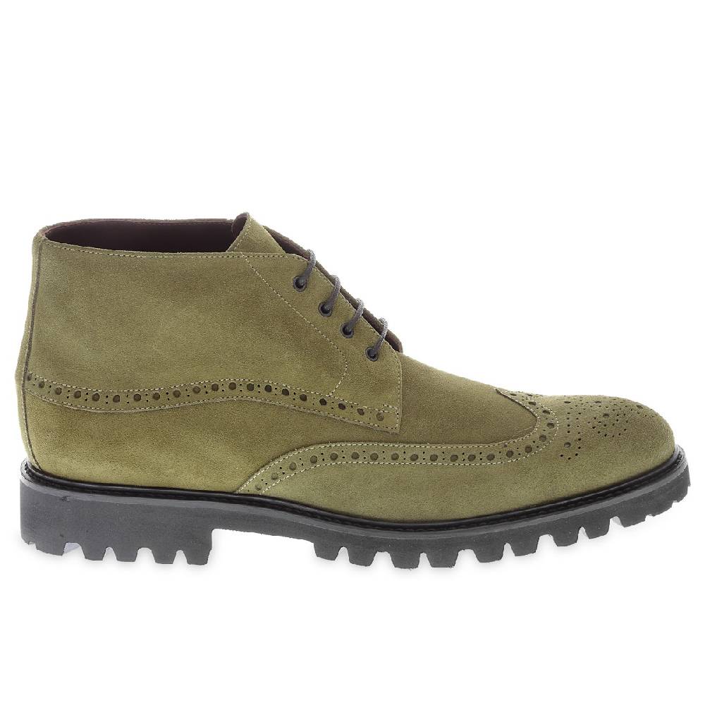 Lartigiano Del Cuoio Stivaletto Brogues In Camoscio Color Argilla - Fratelli Borgioli - Artigianalità Italiana