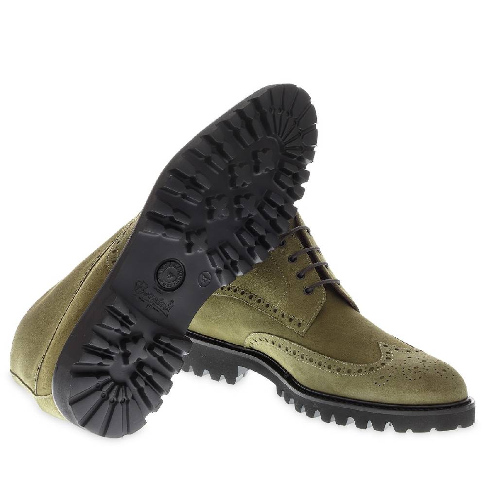 Lartigiano Del Cuoio Stivaletto Brogues In Camoscio Color Argilla - Fratelli Borgioli - Artigianalità Italiana