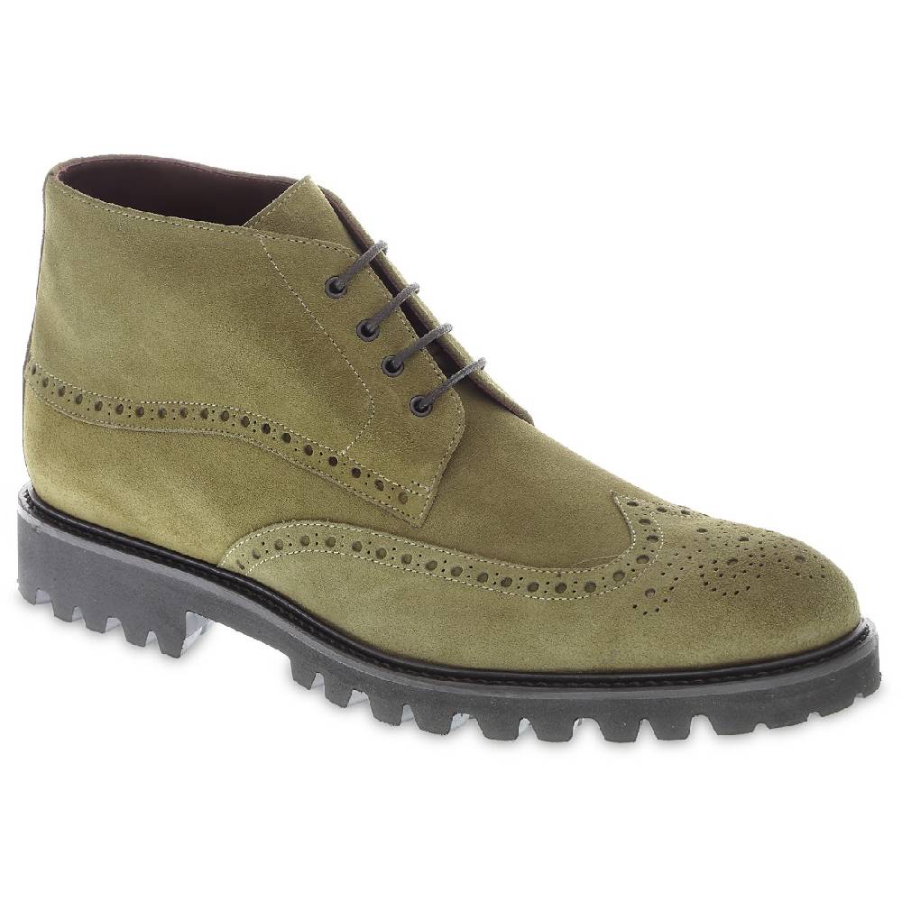 Lartigiano Del Cuoio Stivaletto Brogues In Camoscio Color Argilla - Fratelli Borgioli - Artigianalità Italiana