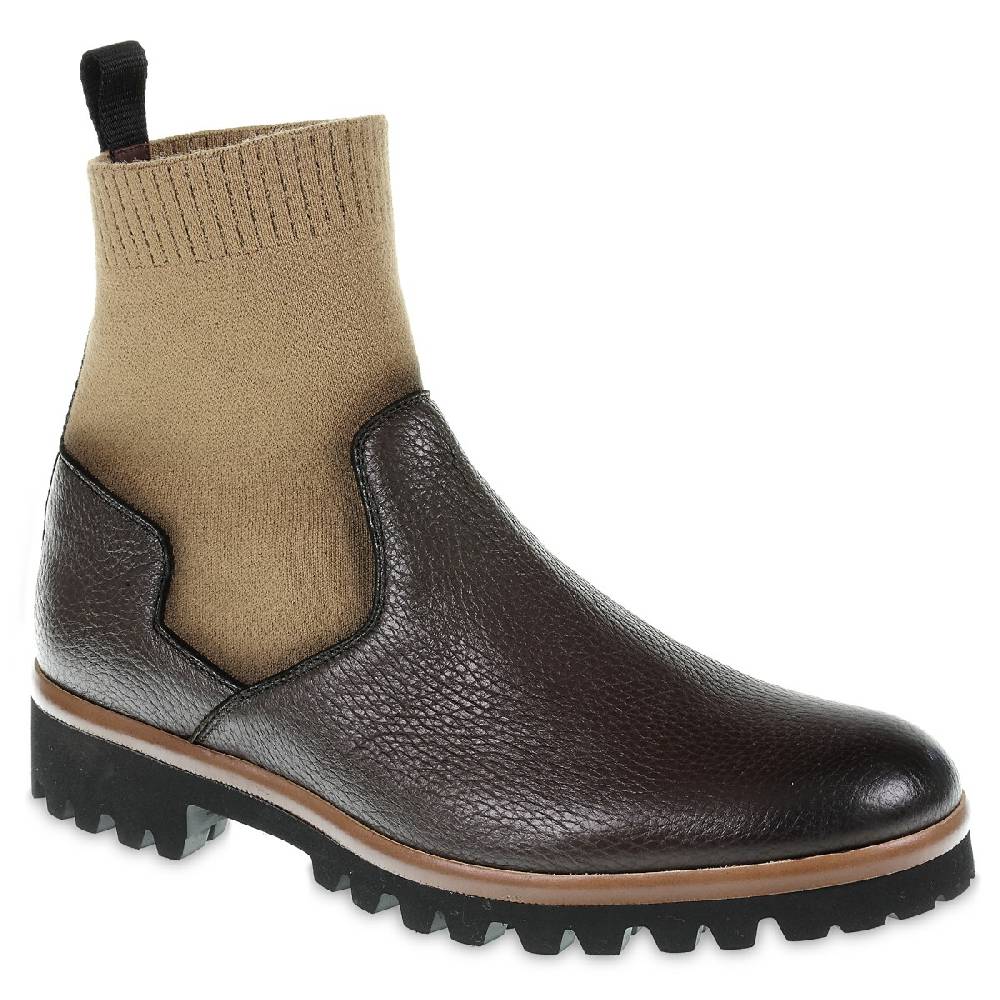 Lartigiano Del Cuoio Stivaletto chelsea in cervo marrone e cashmere - Fratelli Borgioli