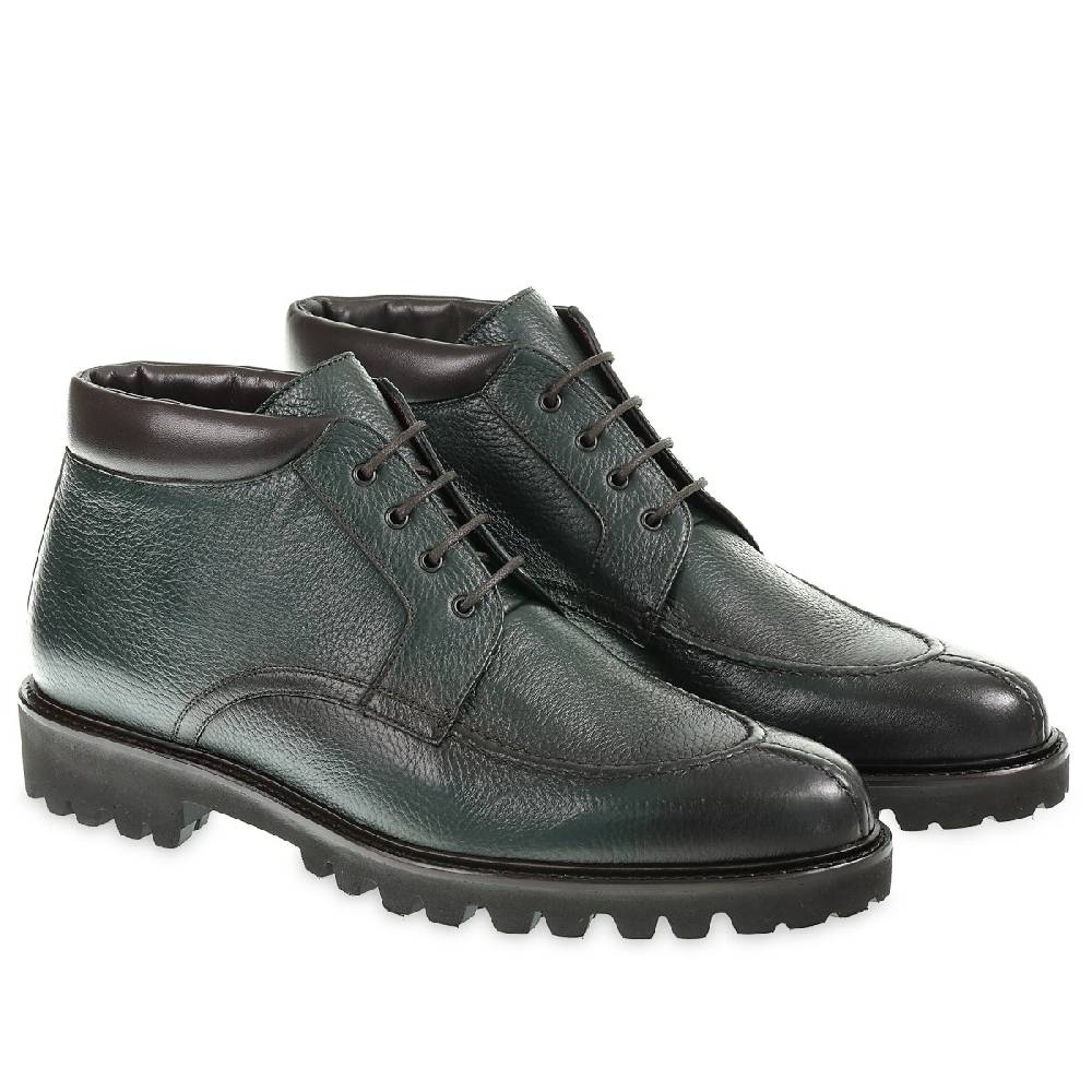 Lartigiano Del Cuoio Stivaletto in cervo color verde bottiglia - Fratelli Borgioli - Artigianalità Italiana