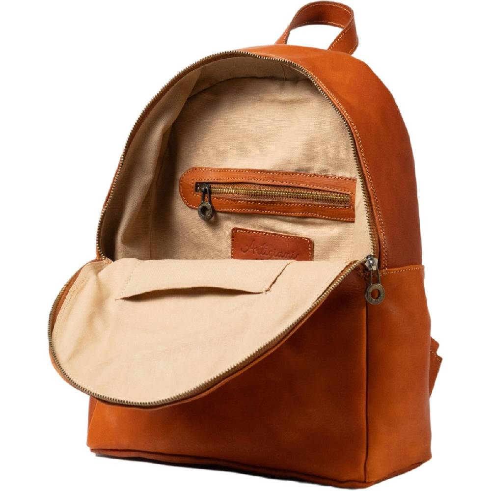 Lartigiano Del Cuoio Zaino Uomo In Pelle Conciata Al Vegetale Color Cuoio