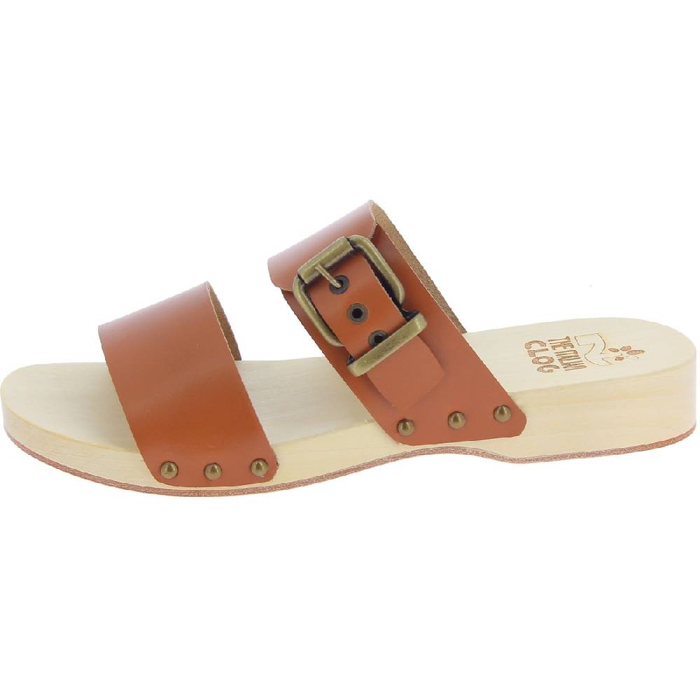Lartigiano Del Cuoio Zoccoli Artigianali Da Uomo Con Doppia Fascia Regolabile In Pelle Marrone