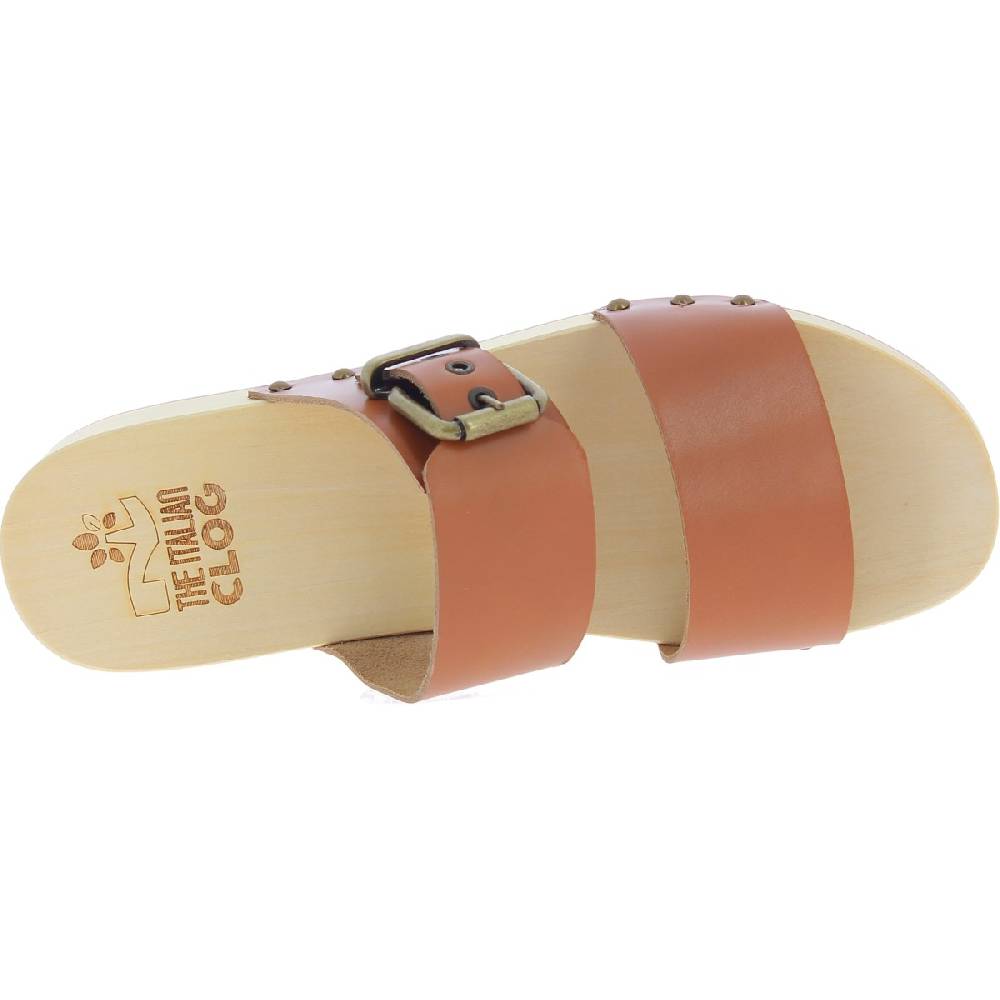 Lartigiano Del Cuoio Zoccoli Artigianali Da Uomo Con Doppia Fascia Regolabile In Pelle Marrone