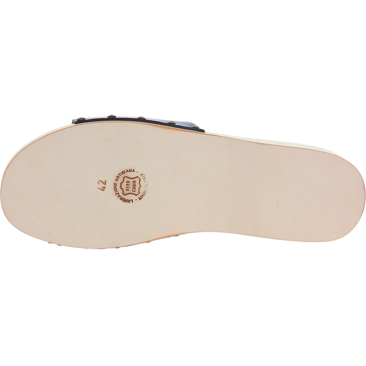 Lartigiano Del Cuoio Zoccoli Di Legno Uomo Con Fascia Larga In Pelle Nera Artigianali