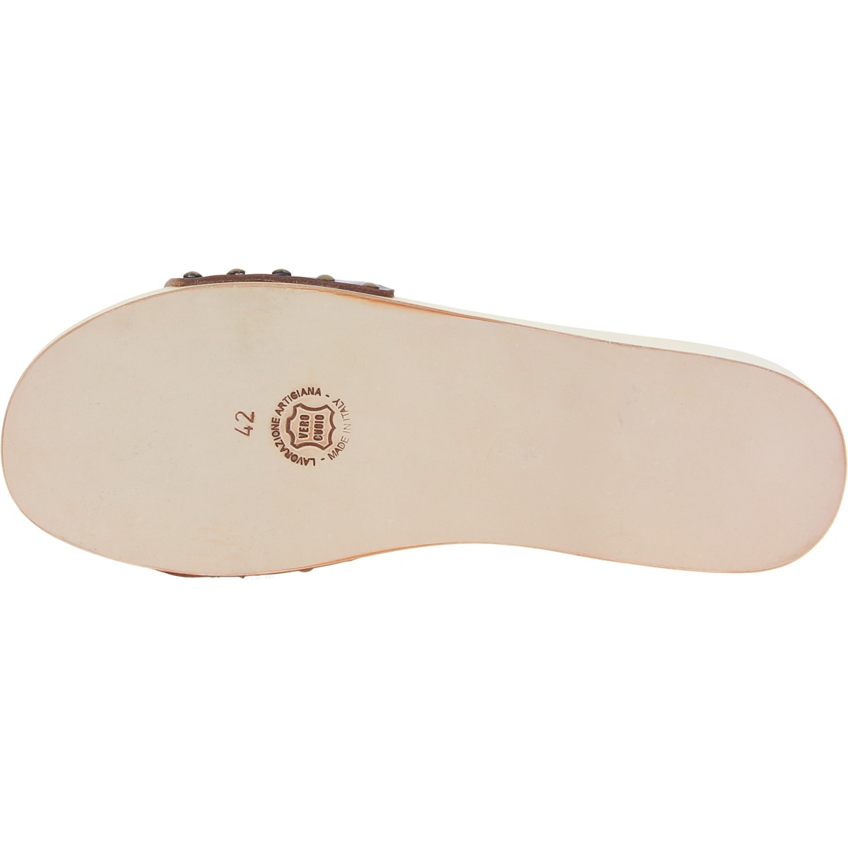 Lartigiano Del Cuoio Zoccoli In Legno Donna Con Fascia Regolabile In Pelle Marrone Scuro