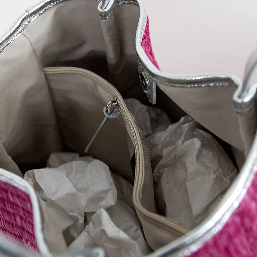 Laura Di Maggio ADIMA – Shopping In Pelle E Paglia Fucsia