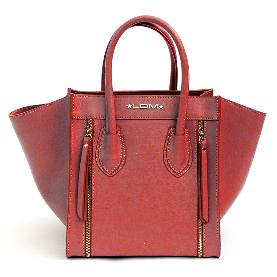 Laura Di Maggio ALIA – Borsa a trapezio in pelle saffiano corallo