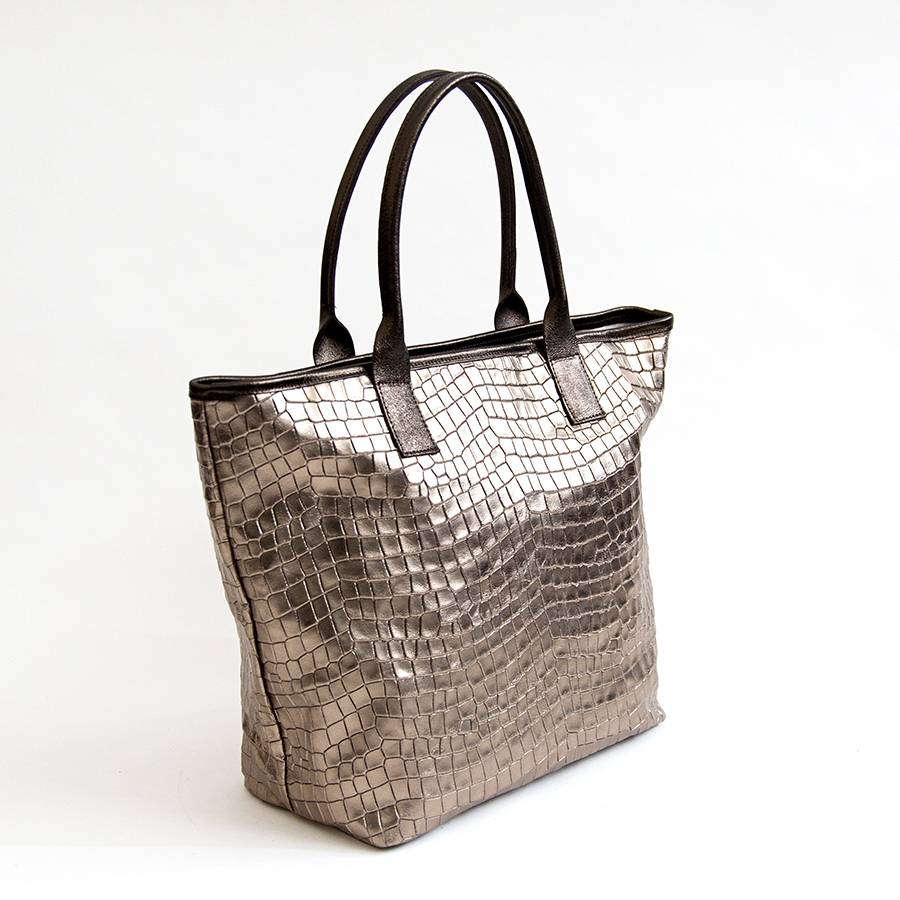 Laura Di Maggio ALTEA – Shopping In Pelle Laminata Stampa Cocco