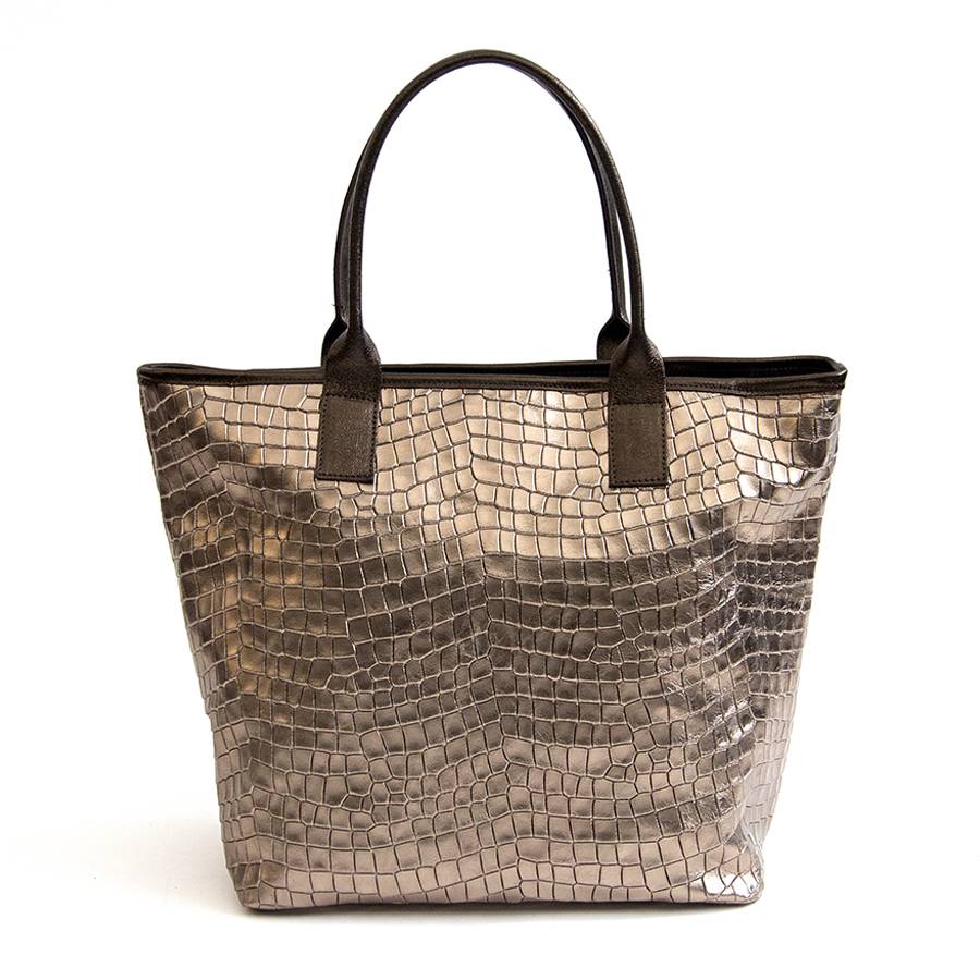 Laura Di Maggio ALTEA – shopping in pelle laminata stampa cocco