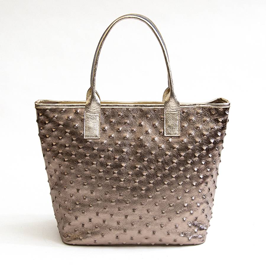 Laura Di Maggio ALTEA – shopping in pelle stampa chiodo bronzo