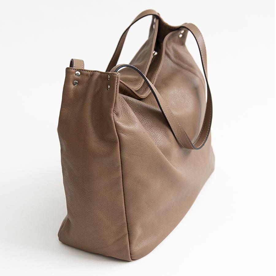 Laura Di Maggio AMBROSIA – Shopping In Pelle Nappa Taupe