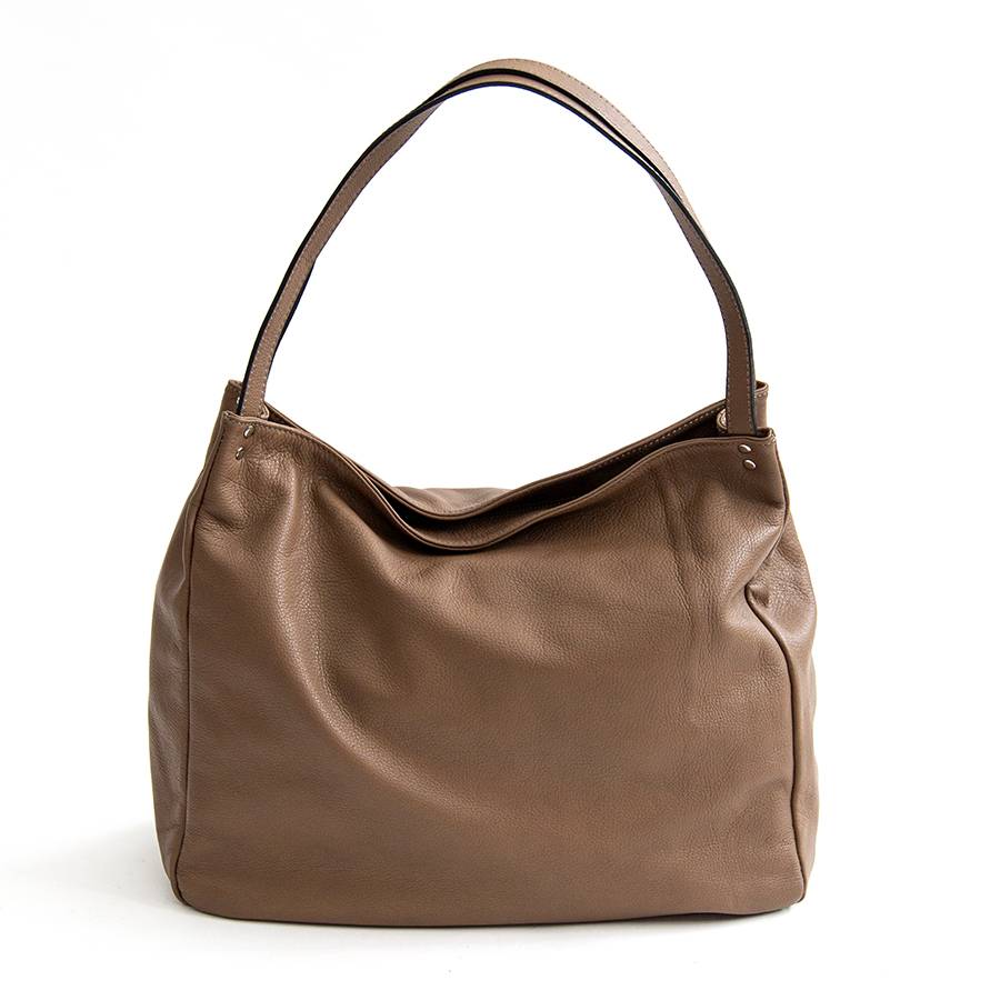 Laura Di Maggio AMBROSIA – shopping in pelle nappa taupe