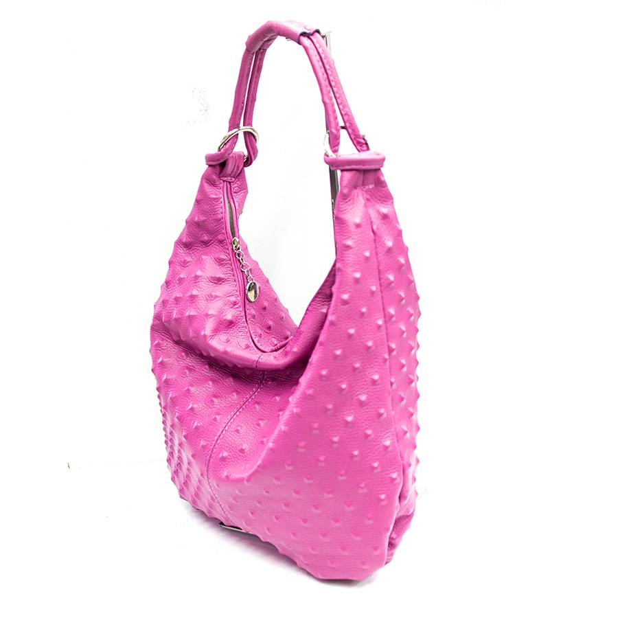 Laura Di Maggio ASIA – Hobo Bag In Pelle Stampa Chiodo Fucsia