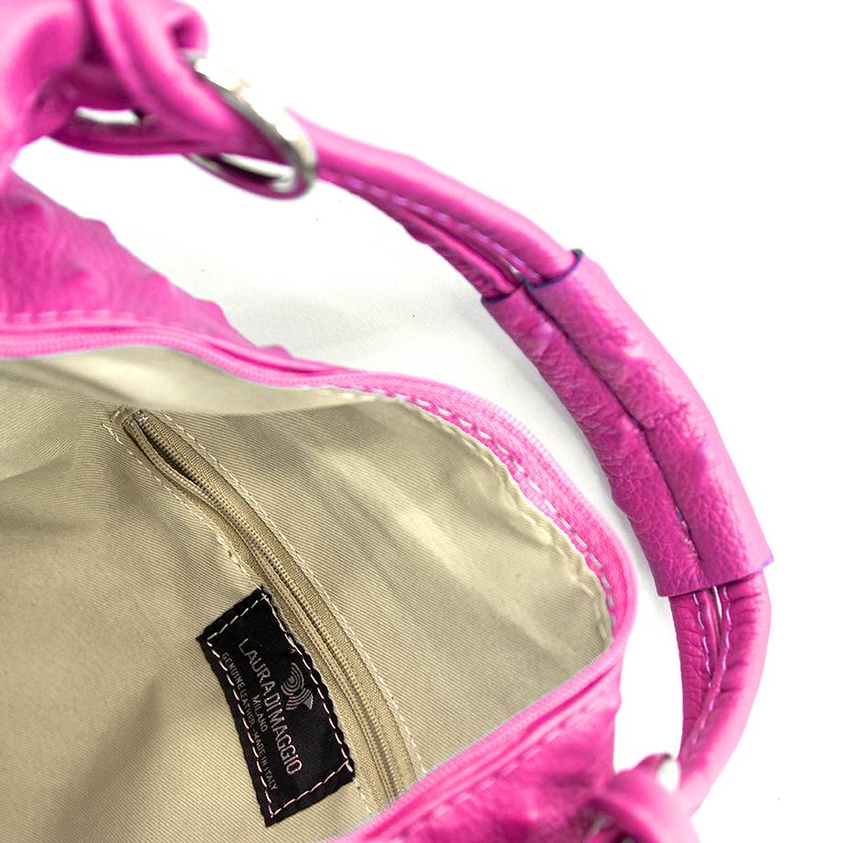 Laura Di Maggio ASIA – Hobo Bag In Pelle Stampa Chiodo Fucsia