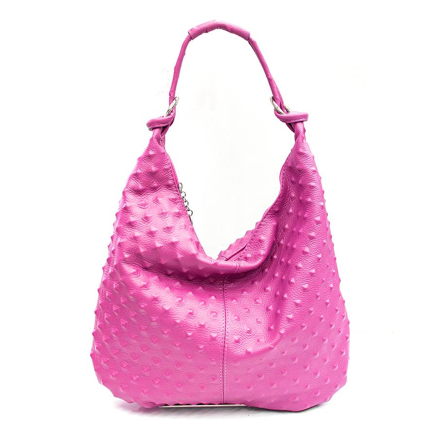 Laura Di Maggio ASIA – hobo bag in pelle stampa chiodo fucsia