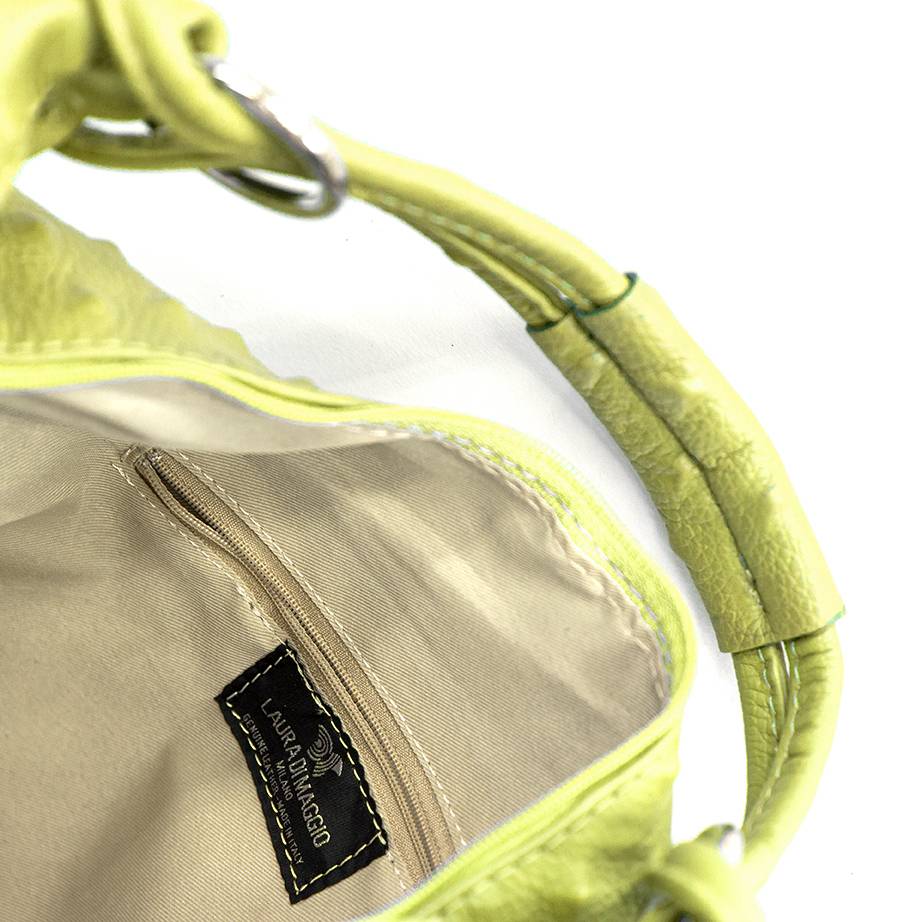 Laura Di Maggio ASIA – Hobo Bag In Pelle Stampa Chiodo Lime