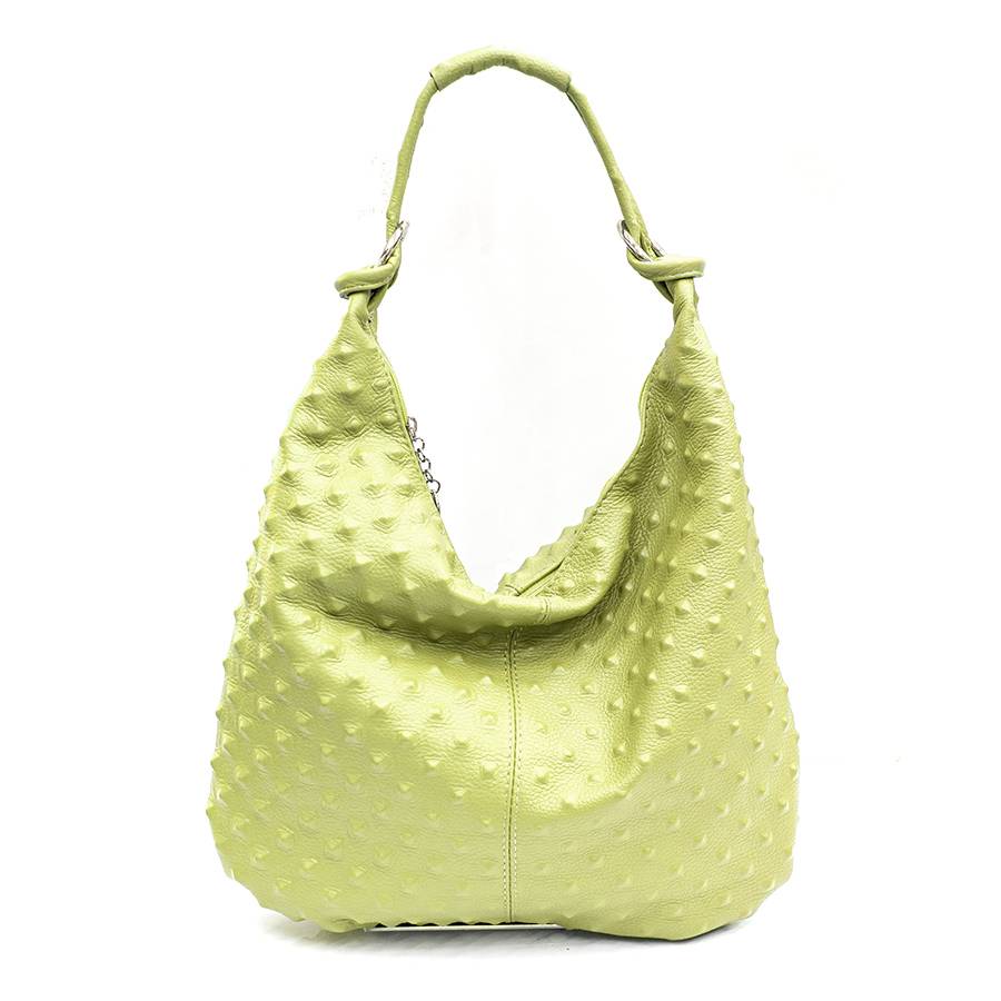Laura Di Maggio ASIA – hobo bag in pelle stampa chiodo lime