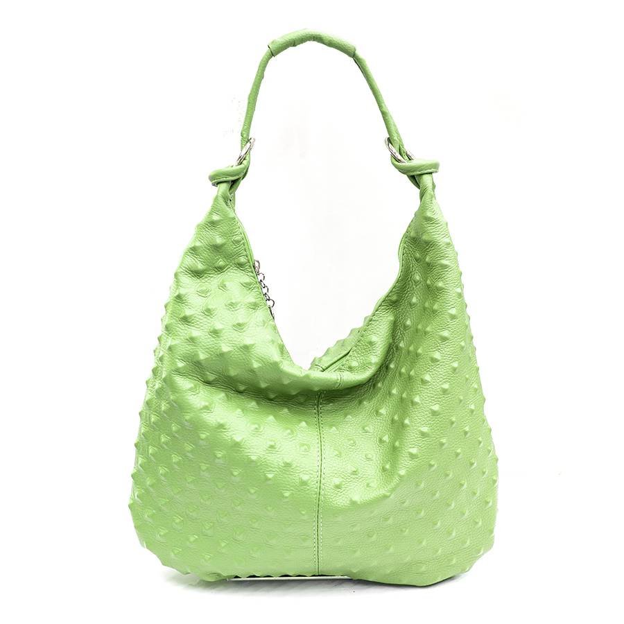 Laura Di Maggio ASIA – hobo bag in pelle stampa chiodo verde mela