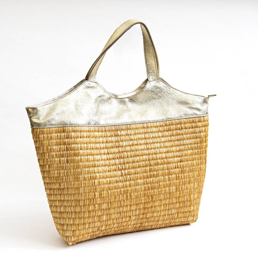 Laura Di Maggio ASTRID – Borsa In Paglia E Pelle Laminata